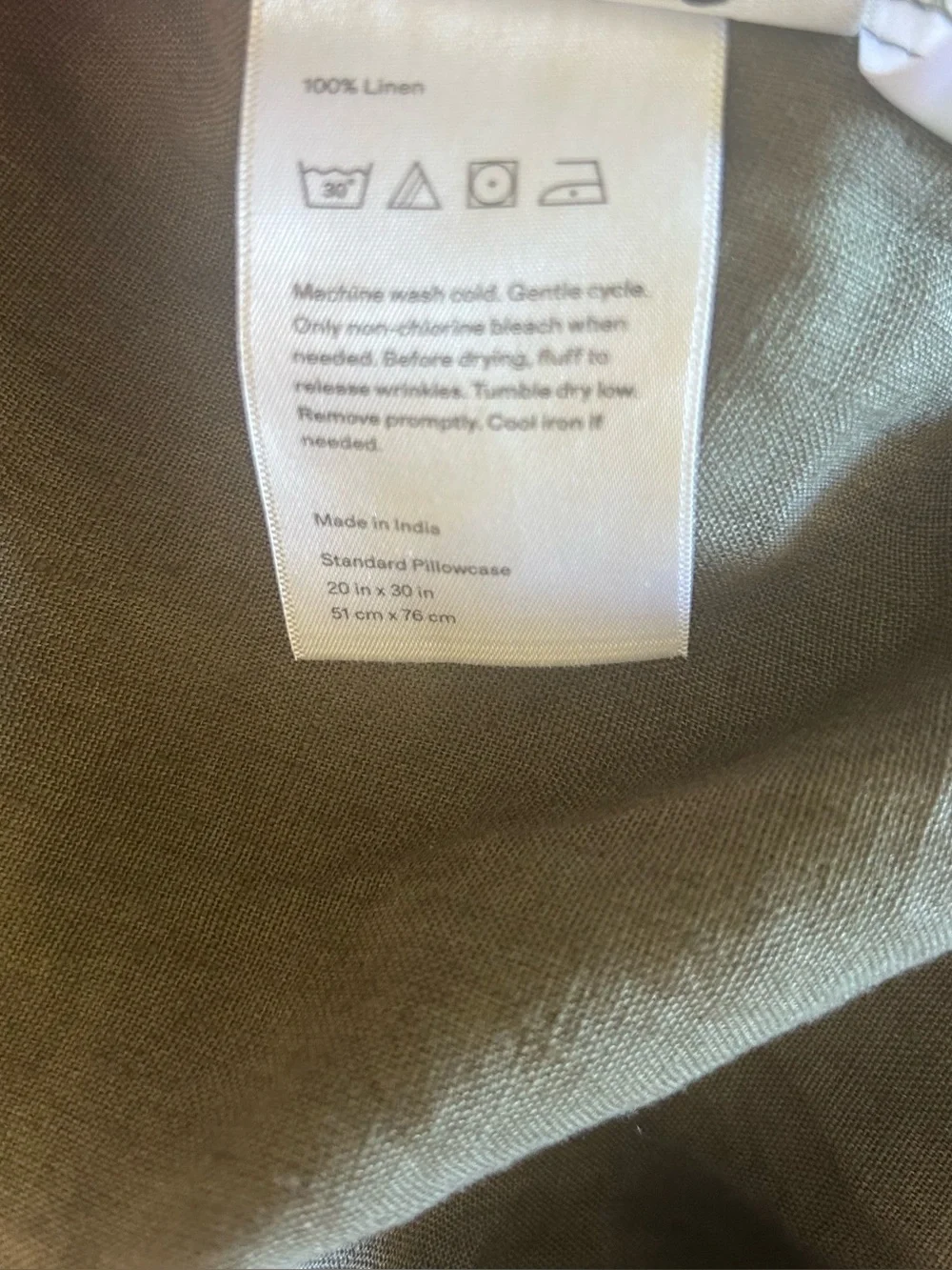 NWOT Quince Dusty Olive Green Linen Standard Pillow Case Pair of 2!